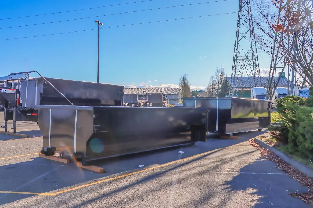 Roll-off dumpster ready for waste disposal at job site for 6 Yard Dumpster Rental in Winter Park